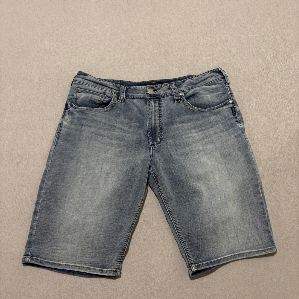 Silver Jeans Gordie Jorts 36x13 Blue Faded Y2K High‎ Rise Denim Relaxed Fit